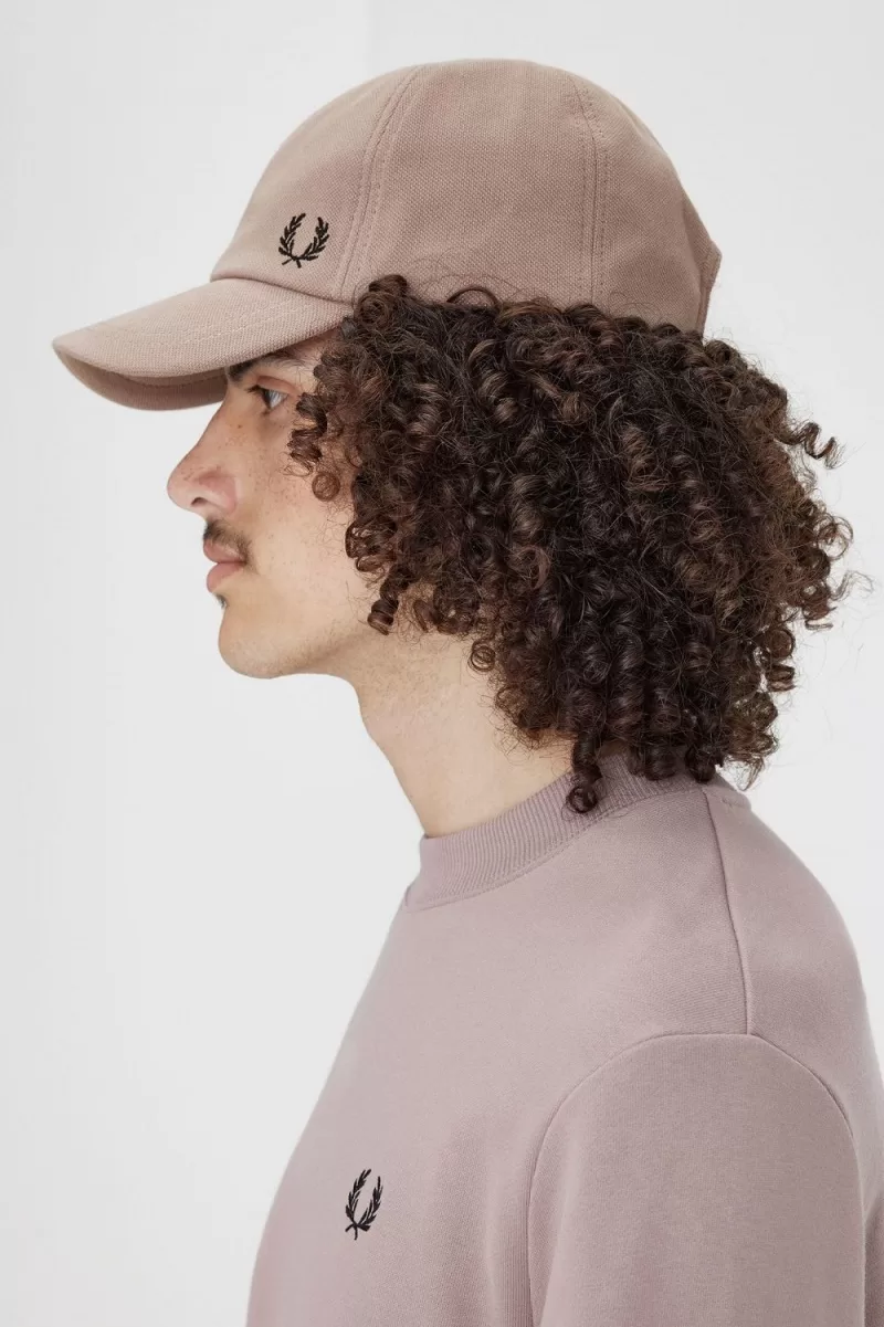 Fred Perry Classic Pique Mens Caps Dark Pink Black BTPNK0981 1 - Fred Perry Classic Pique Men's Caps Dark Pink Black | BTPNK0981