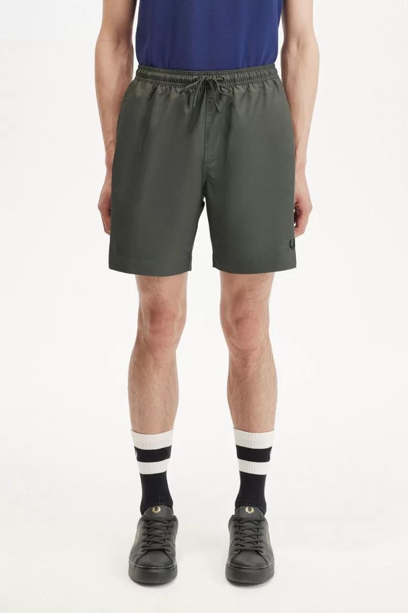 Fred Perry Classic Swim Mens Shorts Field Green VNBJC4806 - Fred Perry Classic Swim Men's Shorts Field Green | VNBJC4806