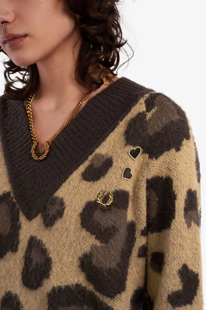 Fred Perry Leopard Knitted Women’s Dress Tonal Leopard | HZBYC5179